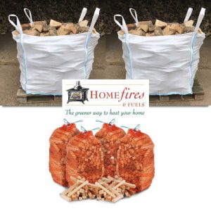 2 x Bulk Bags of Kiln Dried Logs and 4 Nets of Kindling